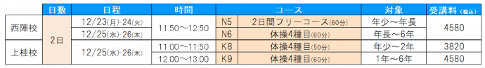 2019短期追加コース